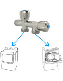 Branchement Robinet double pour machine à laver - SFERACO Réf. 1331004