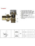 Dimensions Robinet thermostatique équerre mâle Senso M22 - COMAP R808E