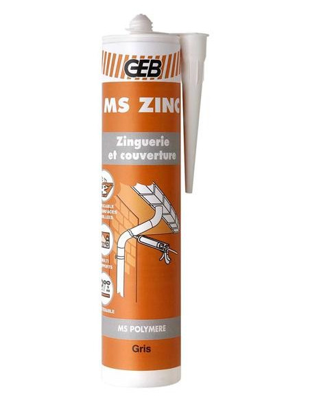Mastic colle MS Zinc GEB Cartouche 290 ml