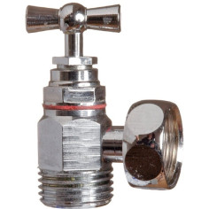 Robinet d'arrêt équerre 3/8", laiton brut - SFERACO réf. 1341003