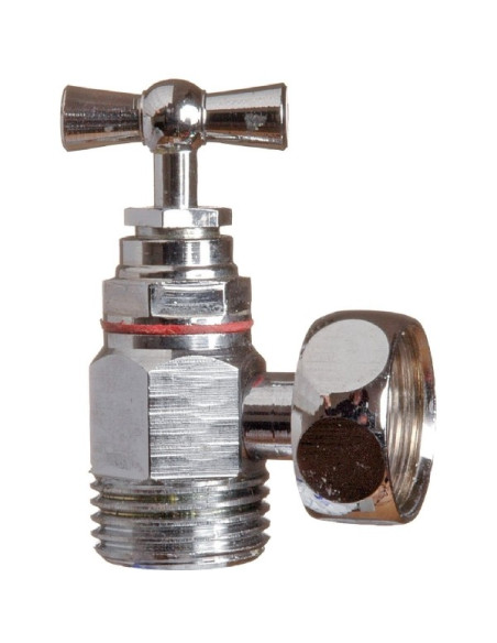 Robinet d'arrêt équerre wc 3/8" chromé avec presse étoupe - SFERACO