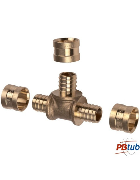 Raccord Té égal à glissement NF pour tube PER - PB TUB