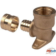 Raccord applique coudée PER à glissement 1/2" NF pour tube PER - PB TUB