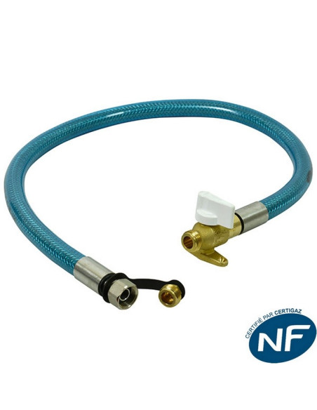 Flexible gaz naturel 1,5 m inox avec robinet ROAI - GURTNER 23900.03