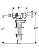 Dimensions Robinet flotteur GEBERIT Impuls 380 Unifill pour wc 