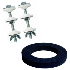 Ensemble fixations de réservoir 6x70 mm + joint mousse 110x70 mm pour wc