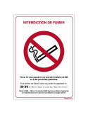 Panneau Interdiction de fumer 29,7 x 21 cm