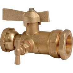 Vanne laiton F3/4" - PE Ø 32 mm à purge - en laiton - RAVANI