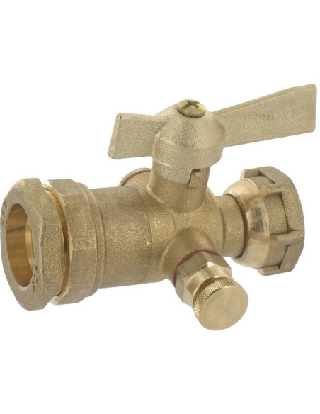 Vanne laiton F3/4" - PE Ø 25 mm à purge type 711 - RAVANI