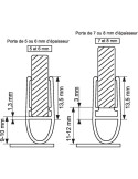 Dimensions Joint tubulaire d'étanchéité pour bas de porte de douche GEB