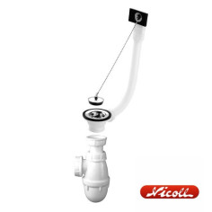 Vidage évier inox Ø 50 mm complet à chaînette avec trop-plein - NICOLL 0204315