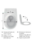 Compatibilité Abattant wc double blanc en polypropylène Monaco - SIAMP
