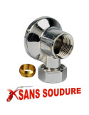 Applique laiton chromé bicône Ø 12 mm - SANS SOUDURE
