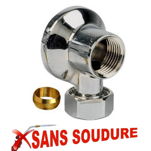Applique laiton chromé bicône Ø 12 mm - SANS SOUDURE