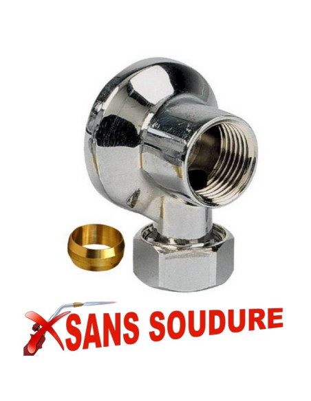 Applique bicône Ø 14 mm - F 1/2" en laiton chromé - Sélection PLOMBERIE ONLINE