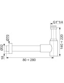 Siphon DESIGN en laiton chromé pour lavabo - 1"1/4 Sortie Ø 32 mm - Plomberie Online