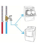 Montage Té de piquage 1/2" FFM pour robinet de machine à laver