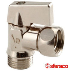 Robinet d'arrêt équerre 3/8", laiton chromé 1/4 tour - SFERACO réf. 689003