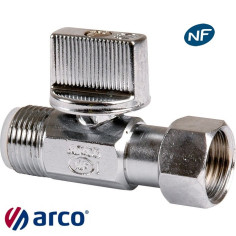 Robinet d'arrêt WC 1/4 tour droit 3/8" chromé - ARCO