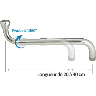 Bec télescopique 20 à 30 cm pour robinet 3/4" - NEOPERL 16620296