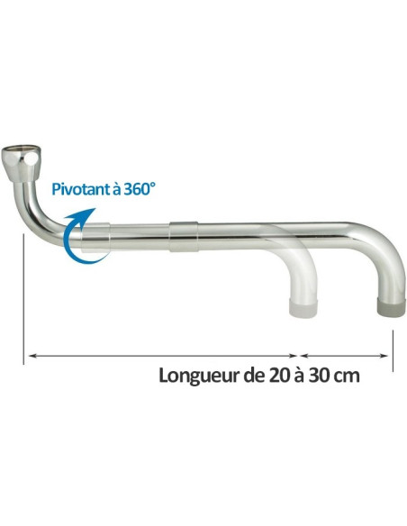 Bec télescopique 20 à 30 cm pour robinet 3/4" - NEOPERL 16620296