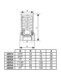 Dimensions anti bélier F 1/2" (15x21) à ressort ABR15 - THERMADOR