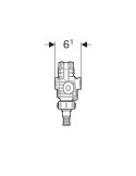 dimensions Robinet flotteur GEBERIT Impuls 380 Unifill pour wc - Vue de dessus