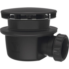 Bonde douche noire horizontale extra-plate pour receveur Ø 90 mm VALENTIN Factory Line