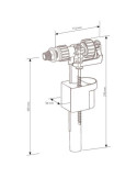 Dimensions Robinet flotteur de wc SIAMP Compact 95L