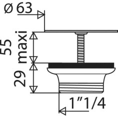 Bonde de lavabo à grille Ø 63 mm - VALENTIN 605100 000 00