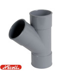 Culotte Y PVC à 45° femelle -femelle -femelle