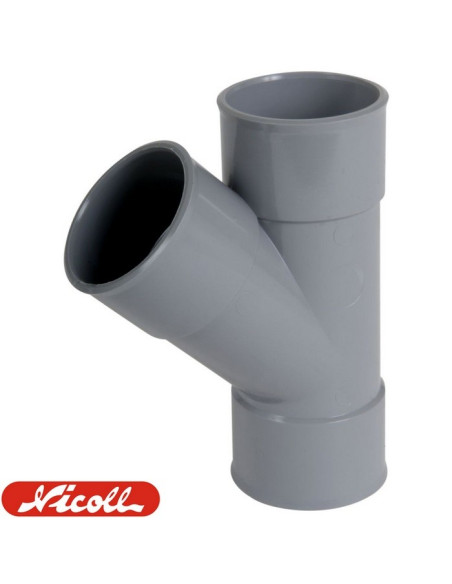 Culotte Y PVC à 45° triple femelle - NICOLL