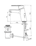 Dimensions Mitigeur lavabo ROCA Victoria L A5A3K25C00