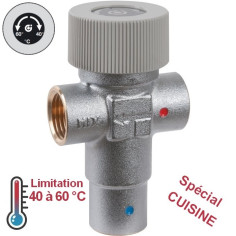 Mitigeur thermostatique de sécurité eau chaude cuisine 40 - 60°C - 3/4" - THERMADOR - CALEFFI