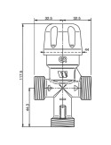 Dimensions Mitigeur thermostatique limiteur de température M 3/4" - WATTS