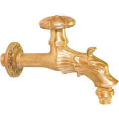 Robinet type ancien M 1/2" - M 3/4" en laiton poli - PUTEUS
