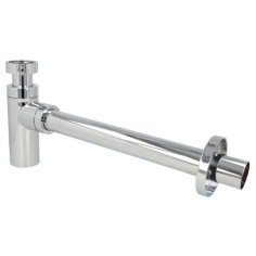 Siphon DESIGN en plastique chromé pour lavabo - 1"1/4 Sortie Ø 32 mm - Plomberie Online