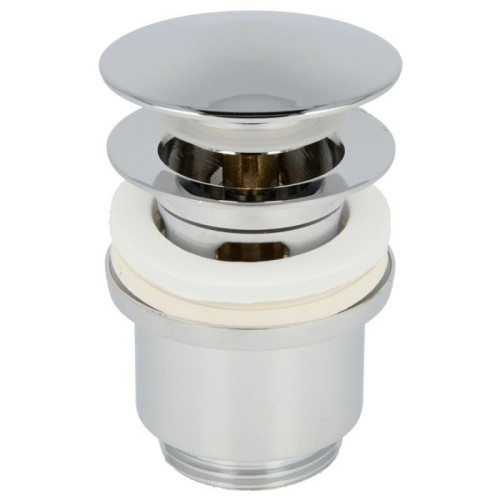 Bonde lavabo en laiton chromé 1"1/4 avec clapet clic-clac à pousser