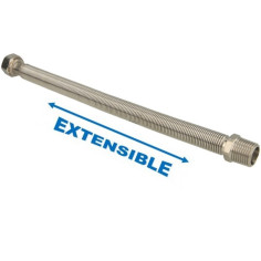 Flexible MF 1/2" extensible 300 - 600 mm inox annelé