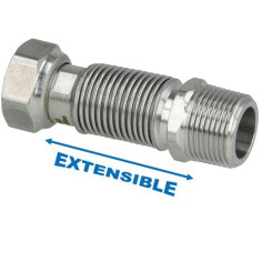 Flexible MF 3/4" extensible 75 - 130 mm inox annelé