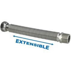 Flexible 3/4" extensible 200 - 410 mm inox annelé - Plomberie Online