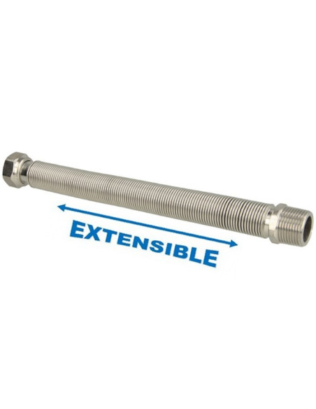 Flexible MF 3/4" extensible 260 - 520 mm inox annelé