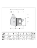 Dimensions Purgeur d'air automatique 1" pour radiateur - CALEFFI 507621 / 507611