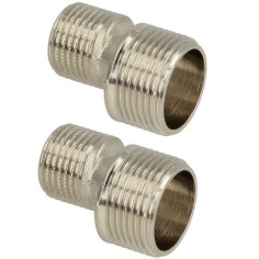 2 Raccords excentrés 1/2" - 3/4" - déport 12 mm - Longueur 43 mm -pour robinetterie murale douche