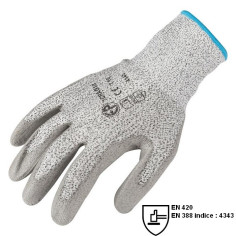 Gants de protection anti-coupure tricotés avec enduit PU