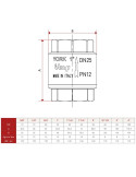 Dimensions Clapet anti retour laiton FF 15x21 (1/2") York - ITAP 1030034