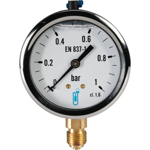 Manomètre radial à bain de glycérine pression 0 - 1 bar M 1/4"