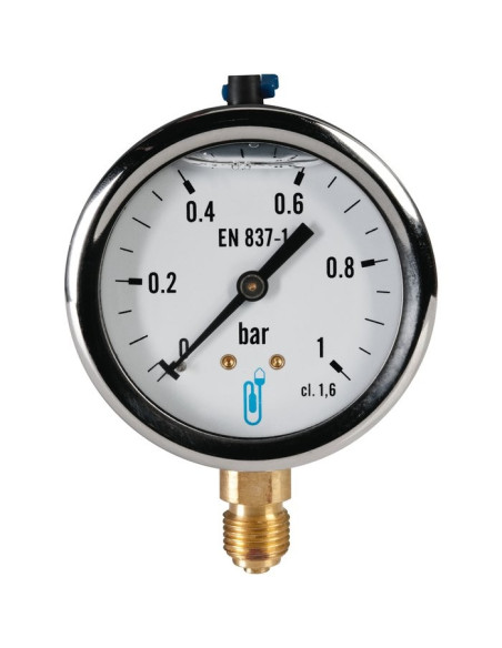 Manomètre radial à bain de glycérine pression 0 - 1 bar M 1/4"