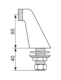 Dimensions Colonnette M 1/2" - M 3/4" hauteur 65 mm pour robinet