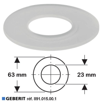 Joint de soupape Ø 63 x 23 mm pour mécanisme / cloche wc- GEBERIT 891.015.00.1